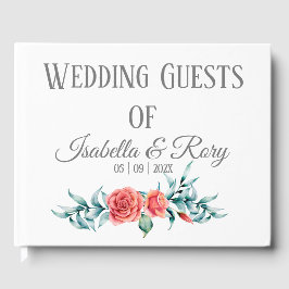 Livro De Visitas Rosas bonito e Casamento com Buquês Eucalyptus