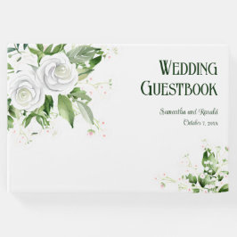 Livro De Visitas Rosas Brancas e Casamento Respiratório do Bebê