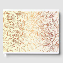 Livro De Visitas Rosas Dourados