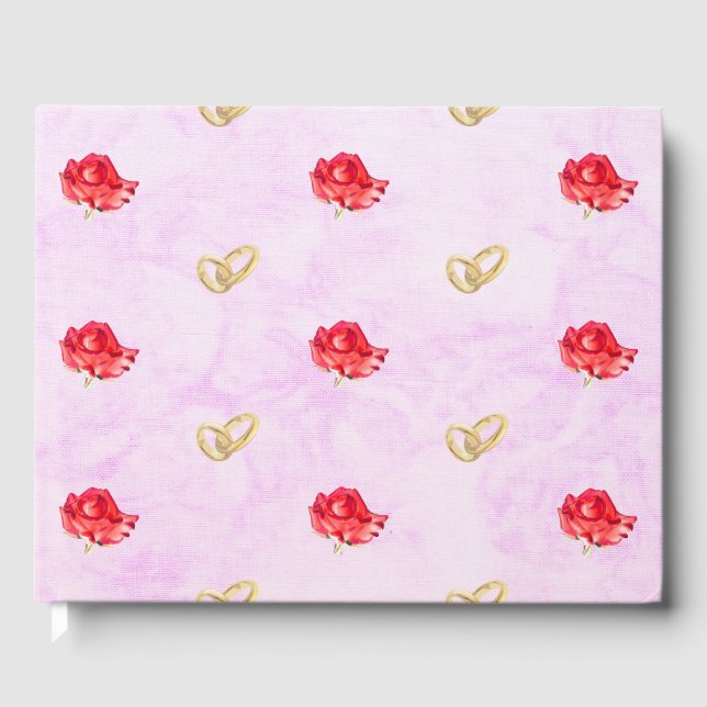 Livro De Visitas Rosas e Anéis de Casamento (Frente)