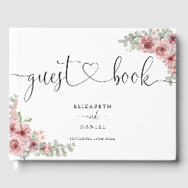 Livro De Visitas Rosas Elegantes Letra Floral Casamento