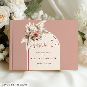 Livro De Visitas Rosas Rosa Românticas Rosa Pampas Arco Floral de B