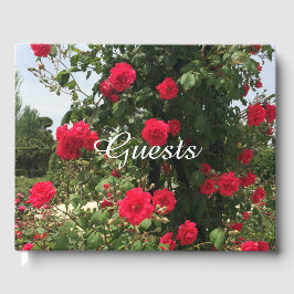 Livro De Visitas Rosas vermelhas de Subida Elegante