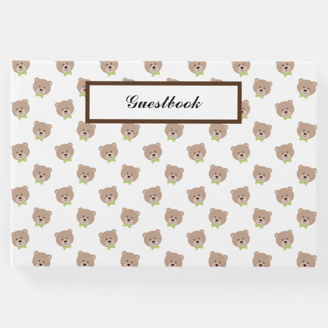 LIVRO DE VISITAS ROSTOS DE URSO COM GARRAFAS VERDES (Frente)