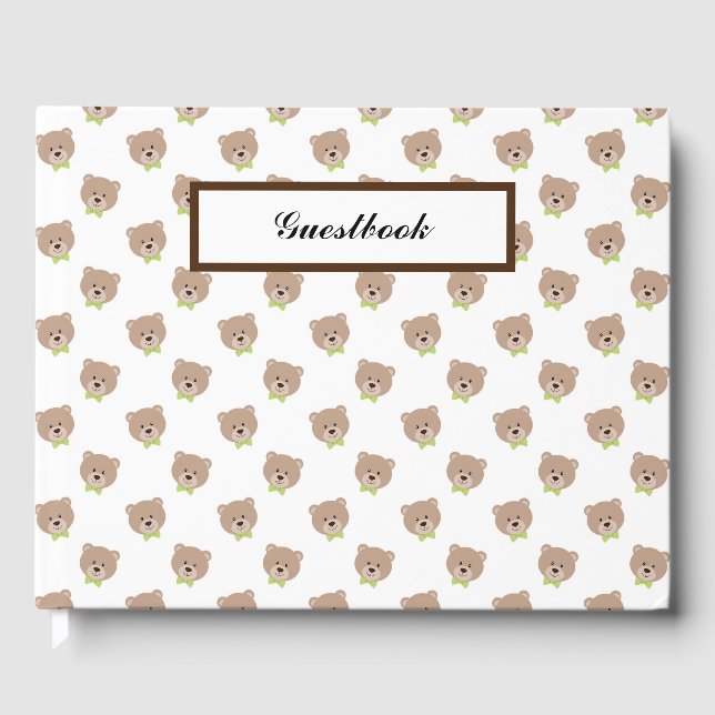 LIVRO DE VISITAS ROSTOS DE URSO COM GARRAFAS VERDES (Frente)