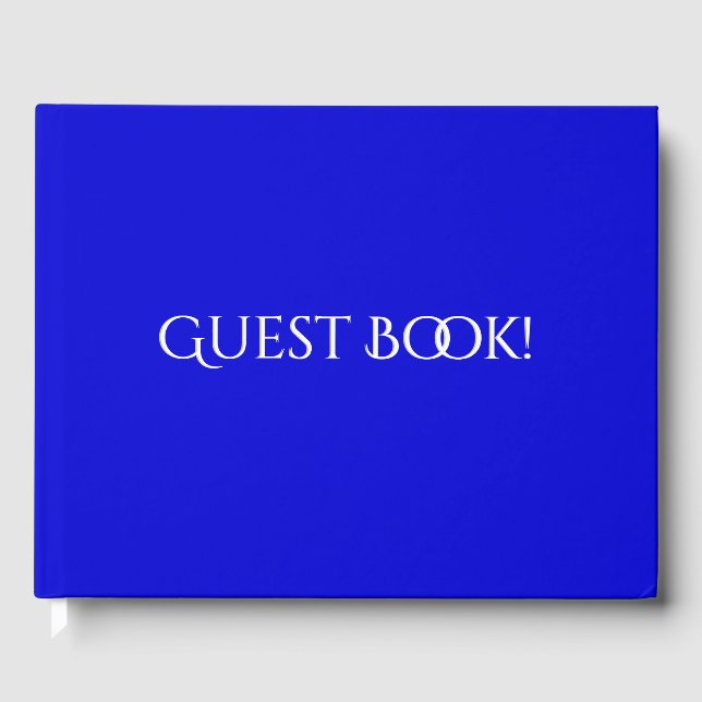 Livro De Visitas Rotação de Data de Texto Azul de Cobalto Sólido (Frente)