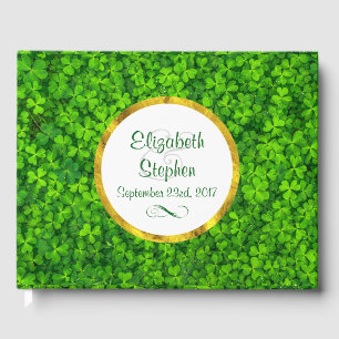 Livro De Visitas Roupas Verdes com Casamento FAUX Gold Foil