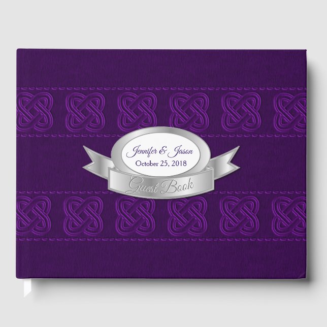 Livro De Visitas Roxo Celtic Knoding Guest Book (Frente)