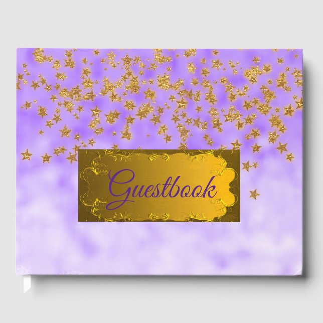 Livro De Visitas Roxo e Dourado (Frente)