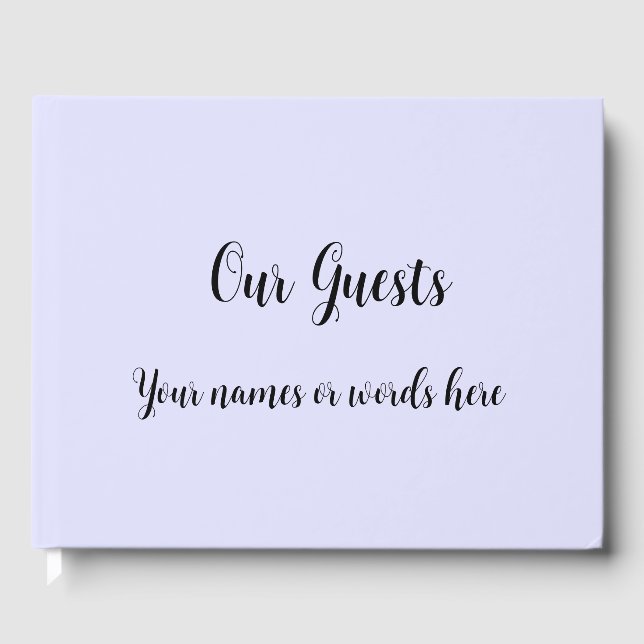 Livro De Visitas Roxo Periwinkle Pastel (Frente)