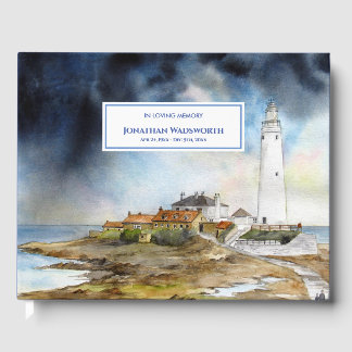 Livro De Visitas Rua de Condolências Funerária Mary Lighthouse Whit