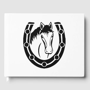 Livro De Visitas Russo Equestre de Cavalo Negro Ocidental