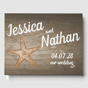 Livro De Visitas Rustic Beach Guest Book