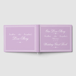 Livro De Visitas Rustic, Chic Script, Nomes Guardam Casamento Mauve