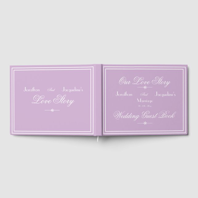 Livro De Visitas Rustic, Chic Script, Nomes Guardam Casamento Mauve (Completo)