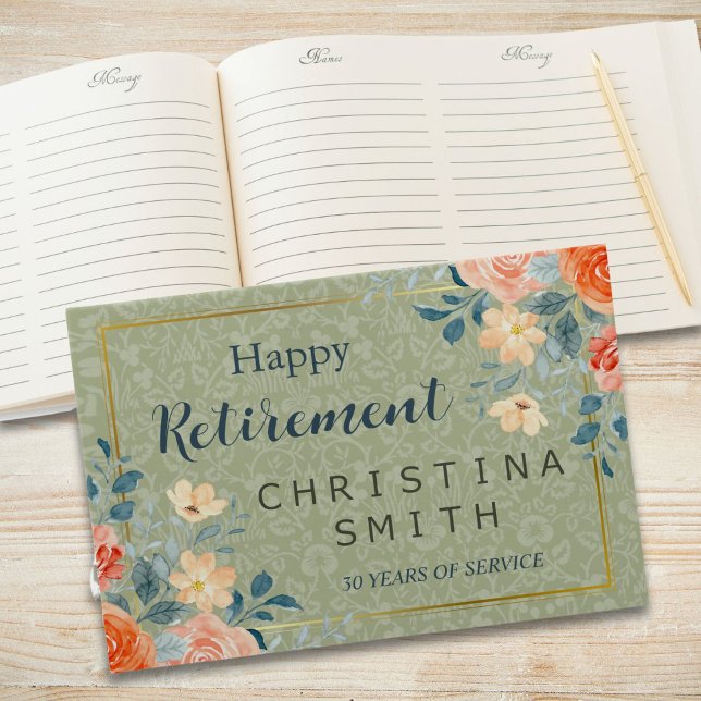 Livro De Visitas Rustic Elegant Floral Watercolor Party (Rustic Elegant Floral Watercolor Retirement Party Guest Book)