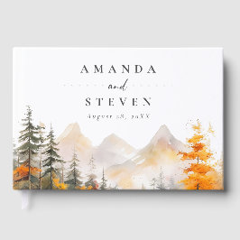 Livro De Visitas Rustic Fall Mountain Pine Forest Wedding
