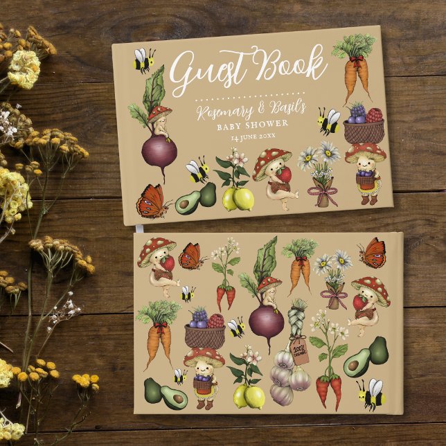 Livro De Visitas Rustic Farmers Market Little Sprout Baby Shower  (Criador carregado)