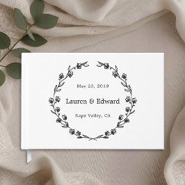 Livro De Visitas Rustic Floral Wreath Wedding