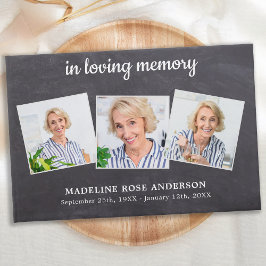 Livro De Visitas Rustic In Loving Memory 3 Foto Simpatia Funeral