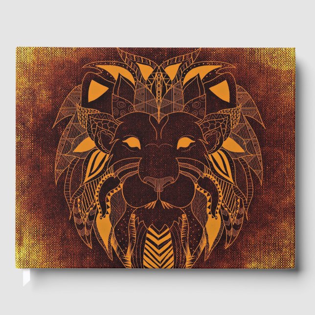 Livro De Visitas Rustic Lion Head Personal (Frente)
