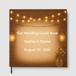Livro De Visitas Rustic Mason Jar Weding Guest Book