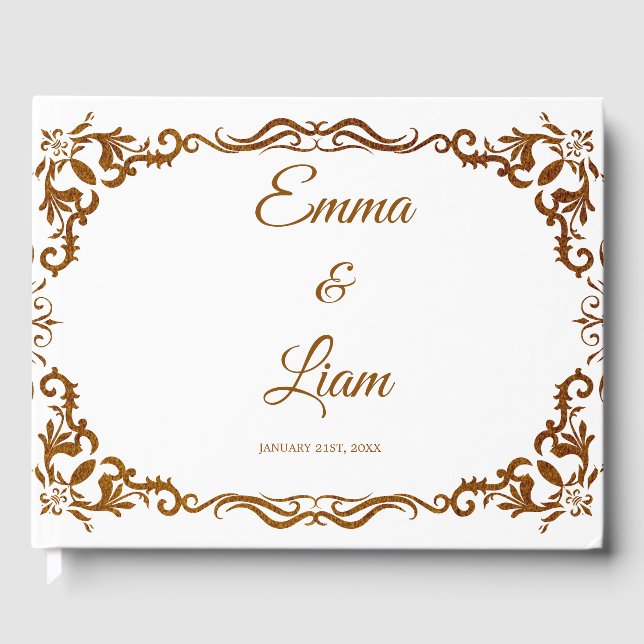 Livro De Visitas Rustic Mexican Wedding Guest Book  (Frente)