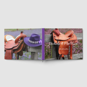 Livro De Visitas Rustic Romance: Saddle sobre o Casamento da Cerca