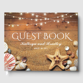 Livro De Visitas Rustic Starfish Beach Luz Casamento Tropical