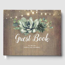 Livro De Visitas Rustic Succulents Greenery Wedding