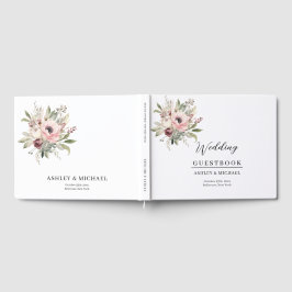 Livro De Visitas rustic watercolor floral bouquet