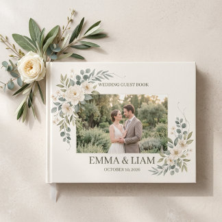 Livro De Visitas Sage Green Botanical Wedding Guest Book