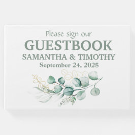 Livro De Visitas Sage Green Eucalyptus Rustic Greenerice Casamento