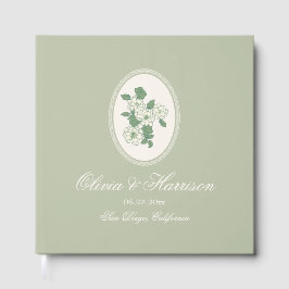 Livro De Visitas Sage Green Floral Wedding Guest Book