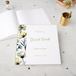 Livro De Visitas Sage Green & Soft Yellow Botanical Wedding