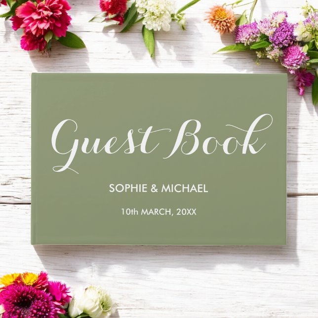 Livro De Visitas Sage Green Wedding Guest Book (Criador carregado)