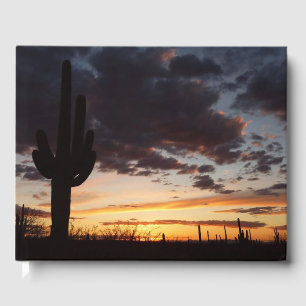 Livro De Visitas Saguaro Sunset III Arizona Desert Landscape