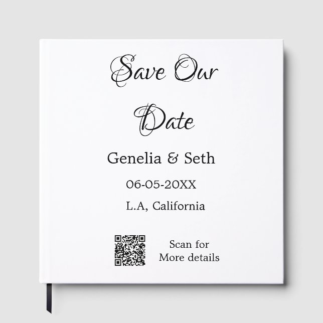 Livro De Visitas Salve a data detalhes do código QR de scan simples (Frente)