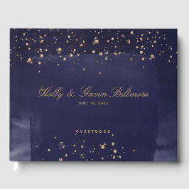 Livro De Visitas Sapphire e Dourado Casamento