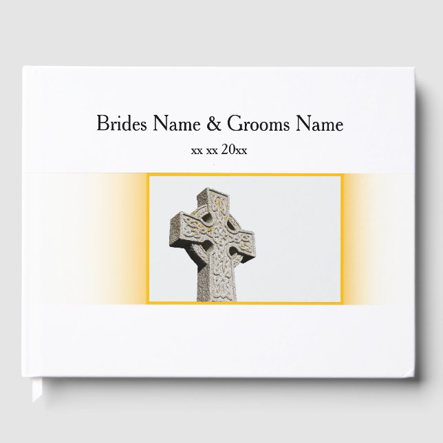 Livro De Visitas Scottish-Wedding-Celtic-Cross (Frente)
