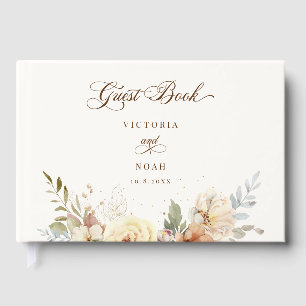 Livro De Visitas Script Botânico Rustic Autumn Rosas