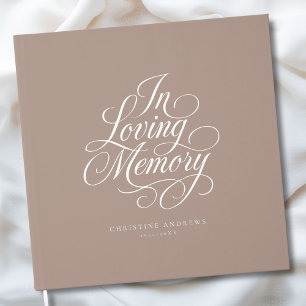 Livro De Visitas Script Font Keepsaame Funeral "In Loving Memory"
