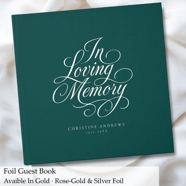 Livro De Visitas Script Font Keepsaame Funeral "In Loving Memory" ("In Loving Memory" Script Font Keepsake Funeral Guest Book)
