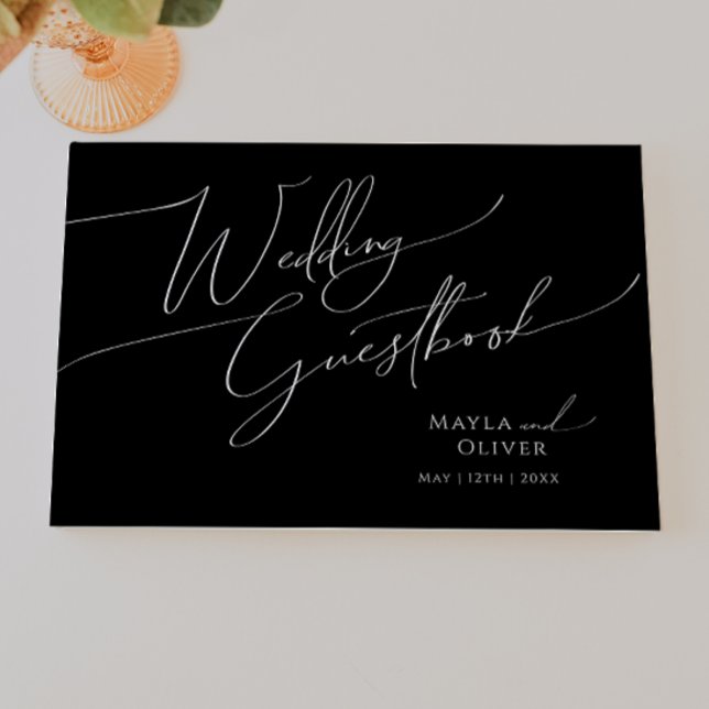 Livro De Visitas Script Minimalista Whimsical | Casamento Negro (Criador carregado)