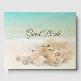 Livro De Visitas Seashells do Casamento de Praia