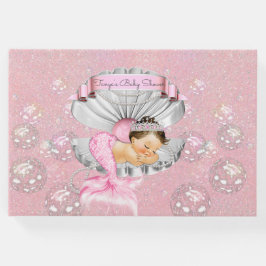 Livro De Visitas Sereia Dormir Bebê Menina Rosa