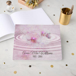 Livro De Visitas Serviço Memorial Borboleta em Orquídea Rosa