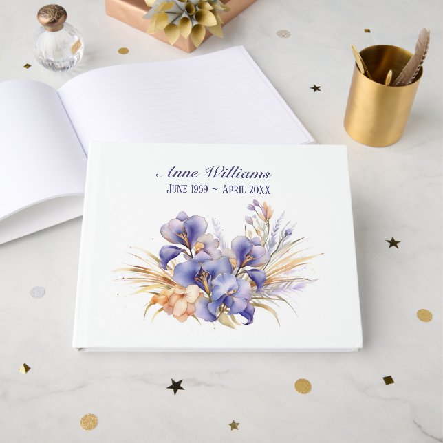 Livro De Visitas Serviço Memorial Iris Bouquet (Frente aberta)