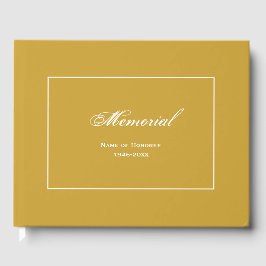 Livro De Visitas Serviço Memorial Simples e Elegante Dourado