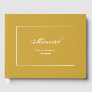 Livro De Visitas Serviço Memorial Simples e Elegante Dourado